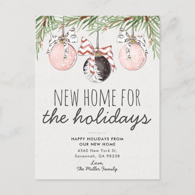 New Home Holidays Ornament Moving Announcement (Front)