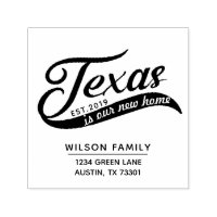 New Home In Texas Return Address Rubber Stamp