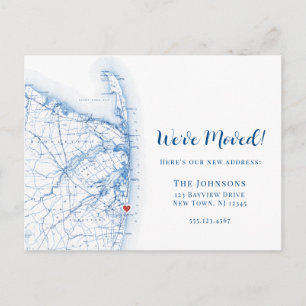New Home Long Branch New Jersey Map Moving Announcement Postcard
