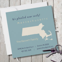 New Home Massachusetts Moving Announcement Card
