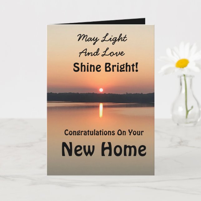 New Home May Light And Love Shine Bright Quote Card (Small Plant)