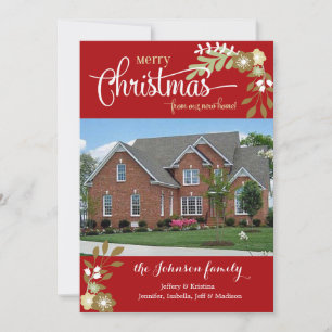 New Home-Merry Christmas custom photo Holiday Card