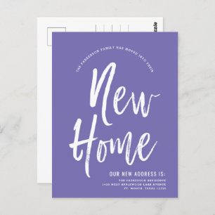 New Home   Minimal Lavender   New Address Postcard