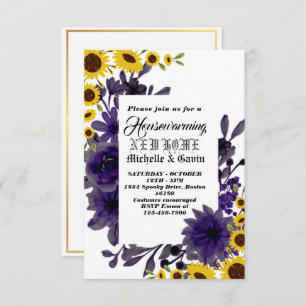 New home modern autumn fall housewarming party  in invitation