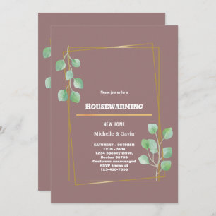New home modern autumn fall housewarming party  in invitation