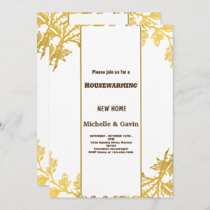 New home modern autumn fall housewarming party  in invitation