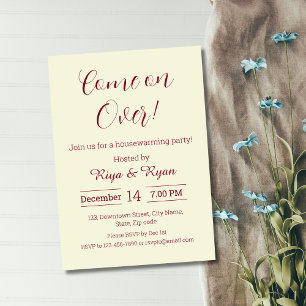New Home Modern Elegant Beige Housewarming Party  Invitation
