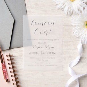 New Home Modern Elegant Blush Housewarming Party  Vellum Invitations