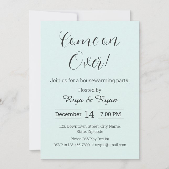 New Home Modern Elegant Grey Housewarming Party  Invitation (Front)