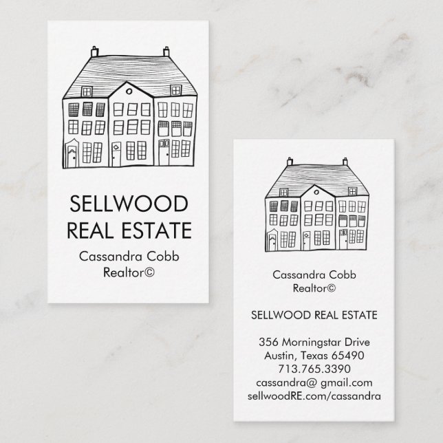 New Home Modern Real Estate Broker Agent Realtor  Business Card (Front/Back)