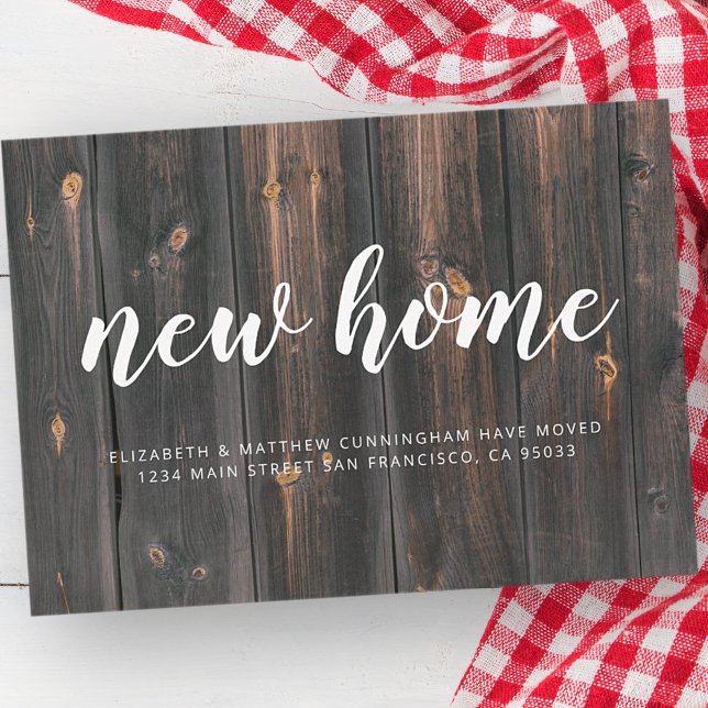 New Home Modern Simple Country Rustic Wood Announcement (Creator Uploaded)