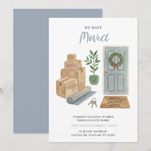 New Home Moved New Address Moving  Holiday Card