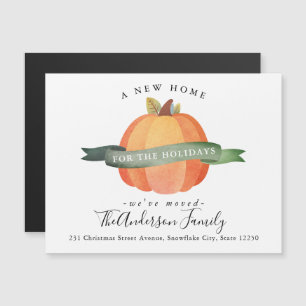 New Home Moved Pumpkin Holiday Moving Announcement