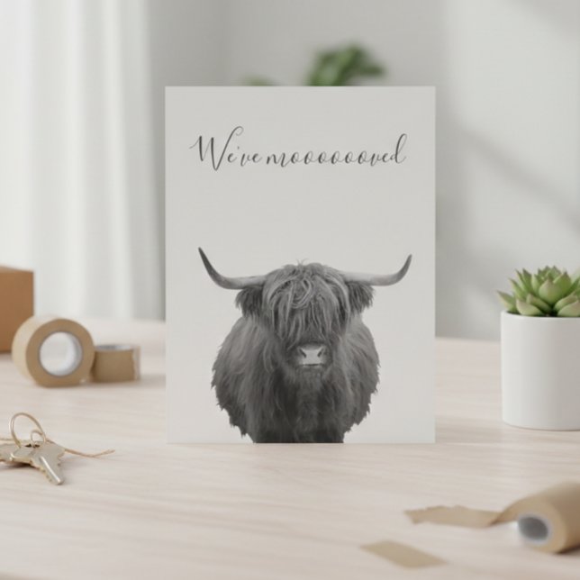 New Home Moving Announcement Highland Cow Postcard (Creator Uploaded)