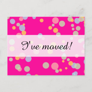 New home moving postcards colourful confetti dot