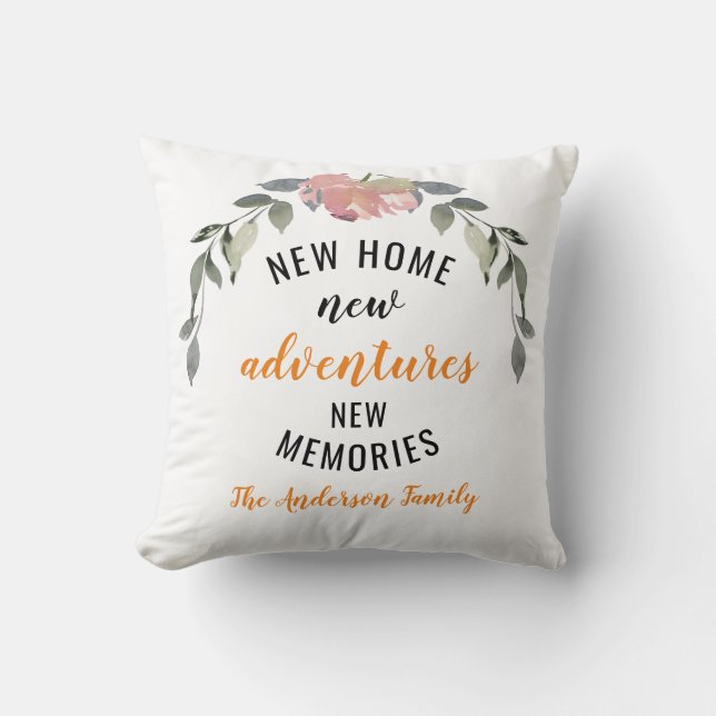 New Home New Adventure New Memories House Warming  Cushion (Front)