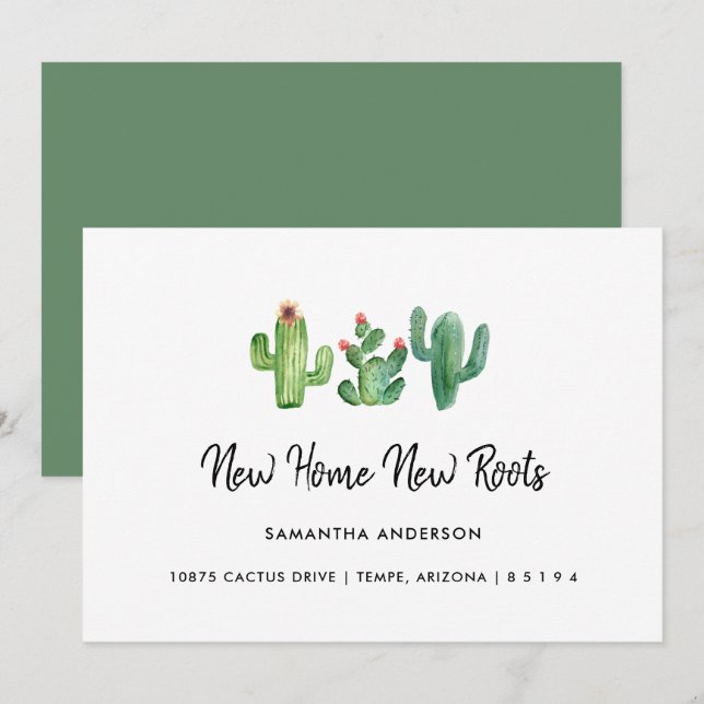 New Home New Roots I've Planted New Roots Announcement (Front/Back)