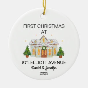 New Home Ornament, Personalised Housewarming Gift Ceramic Ornament