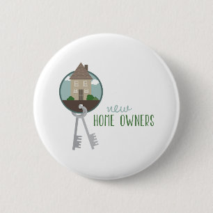 New Home Owners 6 Cm Round Badge