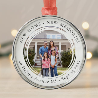 New Home Photo Housewarming Keepsake Metal Ornament