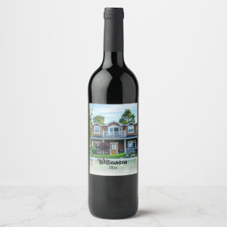 New Home Photo Year Housewarming Client Gift Wine Label
