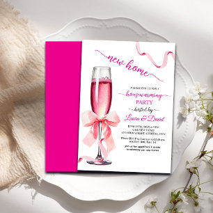 New Home Prosecco Glass Housewarming Party Invitation