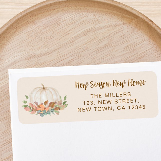 New Home Pumpkin Fall Return Address Label (Creator Uploaded)