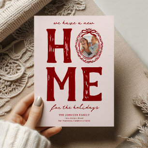 New Home Red Pink Doodle Christmas Holiday