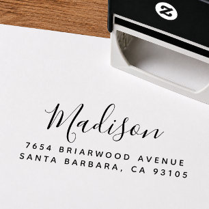 New Home Script Address Self Inking Rubber Stamp