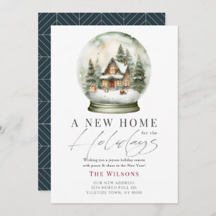 New Home Snow Globe Christmas Holiday Card