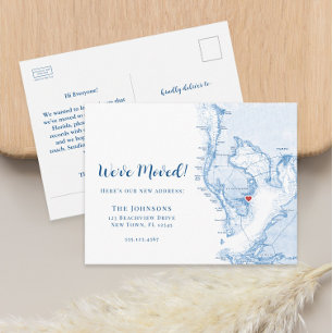 New Home St. Pete Florida Map Moving Announcement Postcard