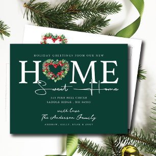 New Home Sweet Home Holiday Moving Announcement Postcard