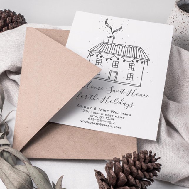 New Home Sweet Home Moving Address Postcard (Get into the holiday spirit with a heartfelt christmas post card! 🎅)