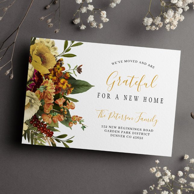 New home Thanksgiving holiday moving Announcement (Creator Uploaded)