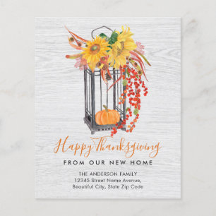 New Home Thanksgiving Pumpkin Moving Announcement