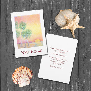 New Home Tropical Beach Moving Announcement