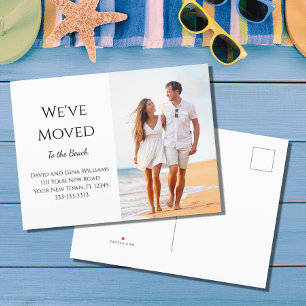 New Home Tropical Beach Moving   Announcement Postcard