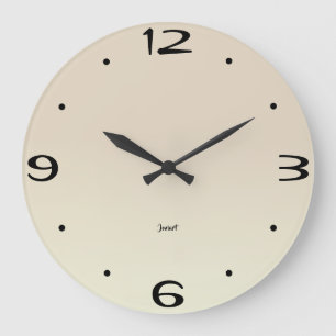New Home Wall Room Timepiece Beautiful Beige Fade Large Clock