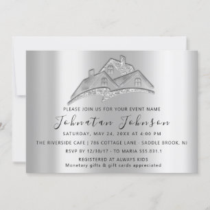 New Home We Have Moved House Party Real EstateGray Invitation