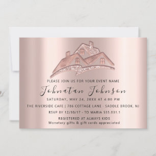 New Home We Have Moved House Party Real EstateRose Invitation