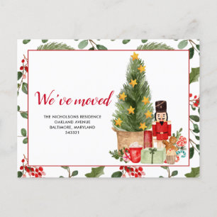 New Home We Have Moved Nutcracker Holiday Announcement Postcard