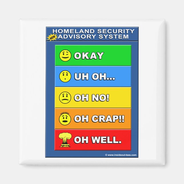New Homeland Security Advisory System - Funny Magnet (Front)