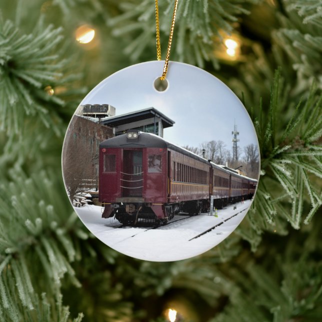 New Hope Train Winter Ceramic Ornament (Tree)