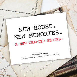 New House Address Simple Minimalist Moving Announcement Postcard