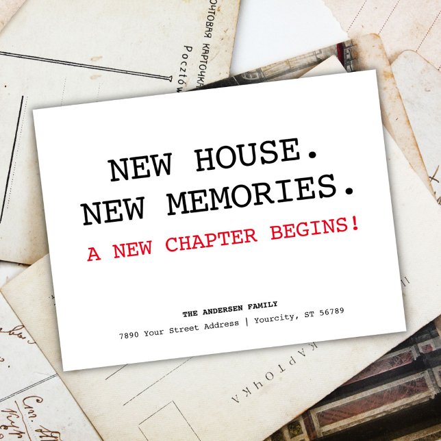New House Address Simple Minimalist Moving Announcement Postcard (New House Address Simple Minimalist Moving Announcement Postcard)