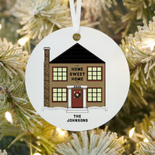 New House Christmas Metal Tree Decoration