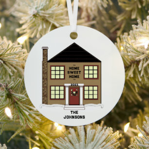 New House Christmas Metal Tree Decoration