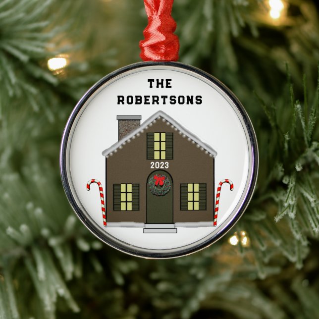 New House Metal Ornament (Tree)