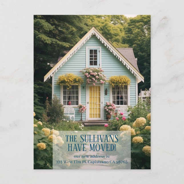 New House Moving Announcement CUSTOM Photo Postcard (Front)