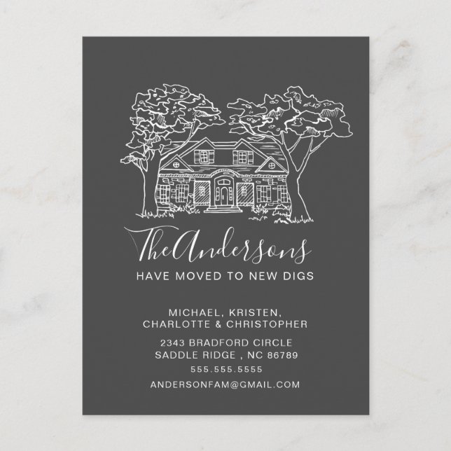 New House | Moving Announcement Postcard (Front)